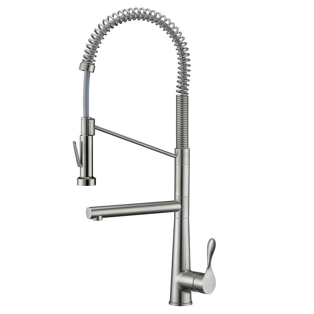 Dawn 2 Way Spring Pull-Out Kitchen Faucet In Brushed Nickel Model# AB50 3787BN