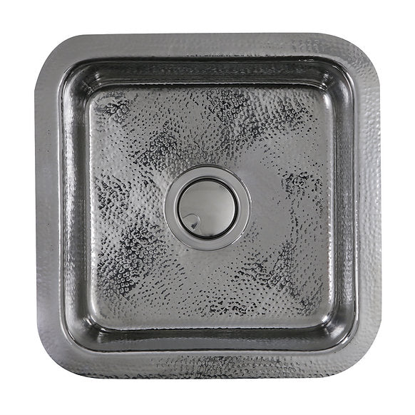 Nantucket Sinks - 16-1/2" Square Stainless Steel Hammered Bar/Prep Sink Model# SQRS-7