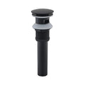 Oakland Bathroom Sink Drain Push Style Pop-Up with Overflow in Matte Black Finish Model# KSPOP-05