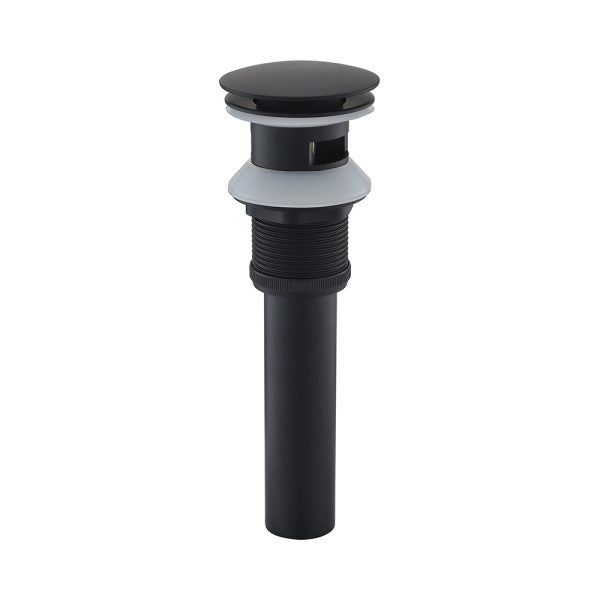 Oakland Bathroom Sink Drain Push Style Pop-Up with Overflow in Matte Black Finish Model# KSPOP-05