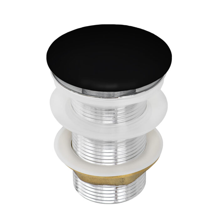 Model: RVA5102BK Ruvati Black Ceramic Top Push Pop-up Drain for Bathroom Sinks without Overflow- RVA5102BK