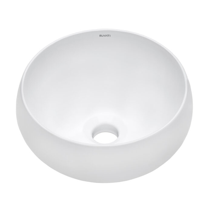 Vista Model: RVB0312 Ruvati 12 inch Bathroom Vessel Sink Round White Circular Above Counter Porcelain Ceramic – Model# RVB0312