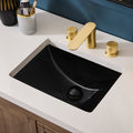 Krona Model: RVB0720BK Ruvati 18 x 12-3/4 inch Undermount Bathroom Sink Black Rectangular Porcelain Ceramic with Overflow – RVB0720BK