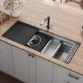 Dual-Tier Nova Model: RVH8335 Ruvati 45-inch Workstation Two-Tiered Ledge Kitchen Sink Undermount 16 Gauge Stainless Steel – RVH8335
