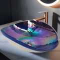 Murano Model: RVB3042 Ruvati 19 inch Murano Glass Art Vessel Seashell Decorative Pattern Bathroom sink – Celestial Blue – RVB3042