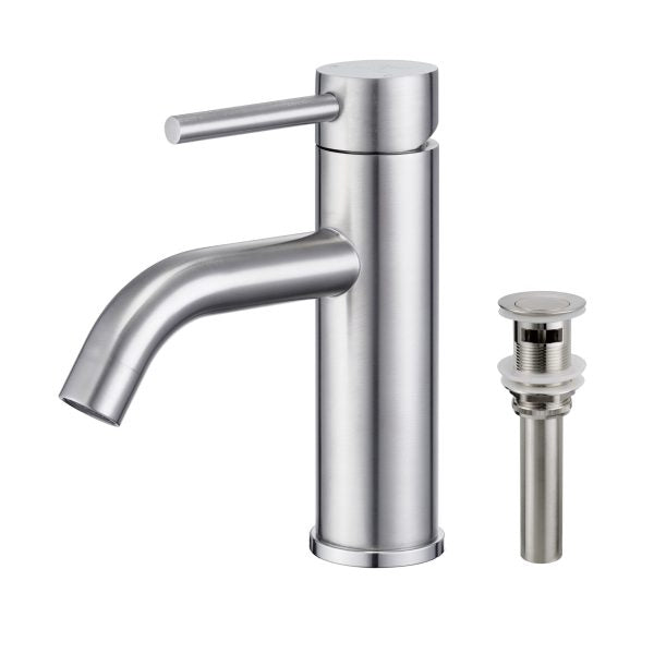 Oakland Single Handle Bathroom Sink Faucet with Pop Up Drain In Brushed Nickel Model# KSB1109BN