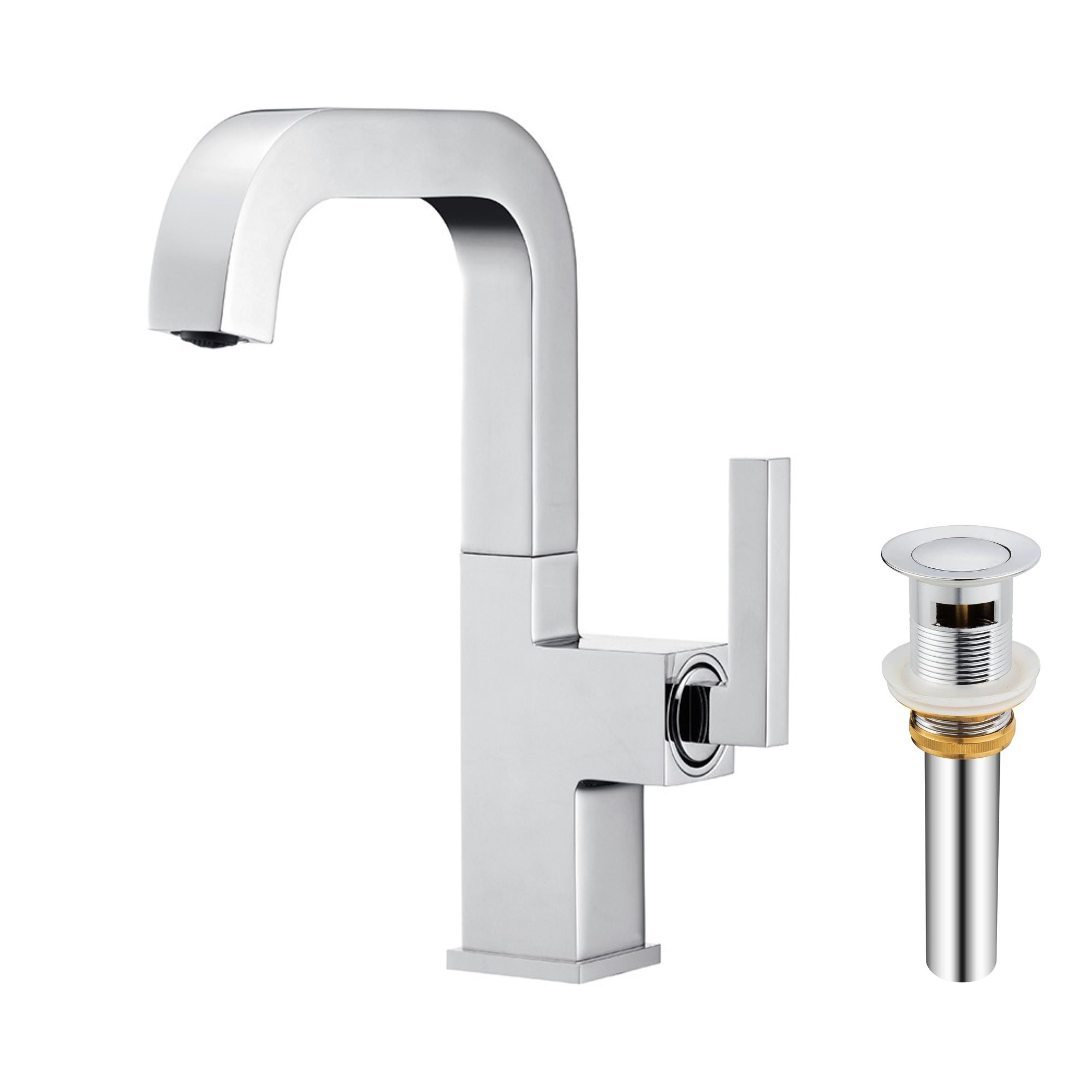 Oakland Single Handle Bathroom Sink Faucet with Pop Up Drain in Chrome Model# KSB1142C