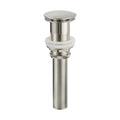 Oakland Bathroom Sink Drain Push Style Pop-Up Less Overflow in Brushed Nickel Finish Model# KSPOP-02