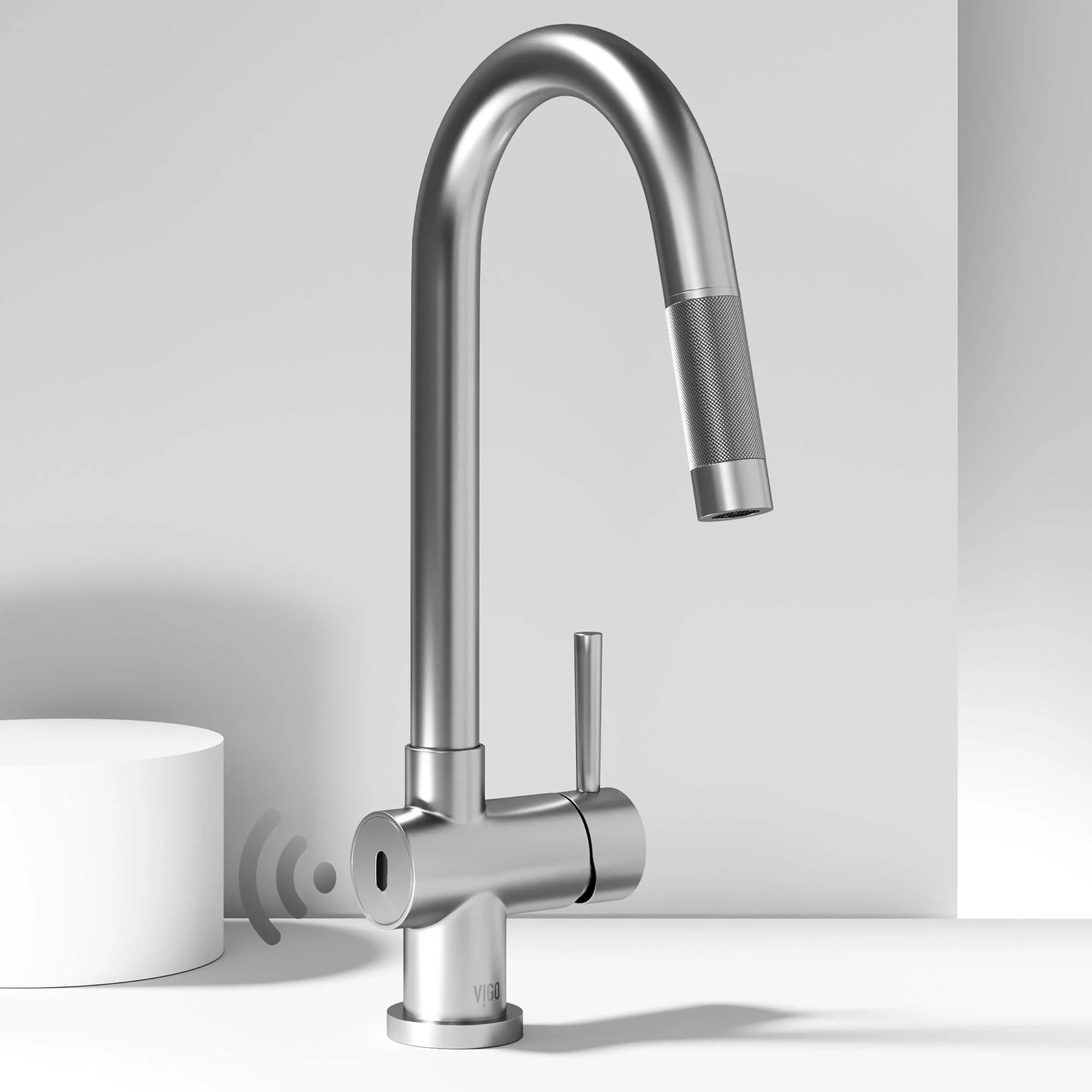 VIGO - Gramercy 17" Single Handle Smart Pull-Down Kitchen Touchless Faucet In Stainless Steel Model# VGO2008STS