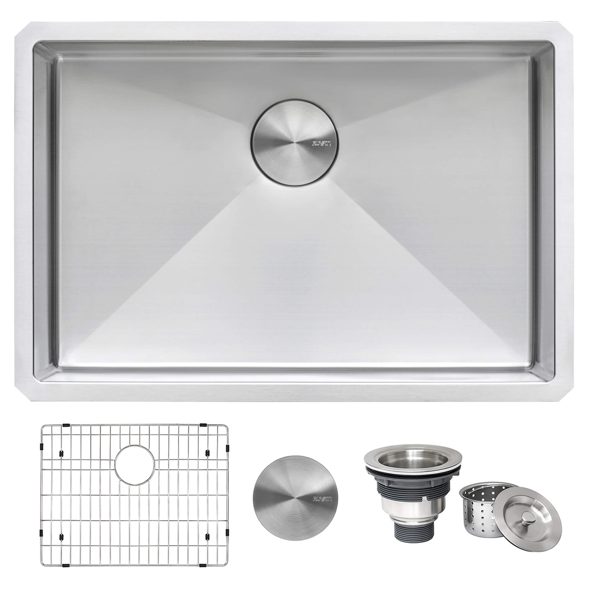 Gravena Ruvati 26-inch Undermount Stainless Steel Kitchen Sink 16 Gauge Rounded Corners Single Bowl – Model# RVH7126