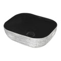 Ruvati 20 x 16 inch Bathroom Vessel Sink Silver Decorative Art Above Vanity Counter Black Ceramic – Model#  RVB2016BS