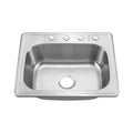 Oakland 25″x22″x9″ Drop-In Top Mount Stainless Steel Single Bowl Kitchen Sink 18 Gauge 4 Hole Model# KST25229T-4