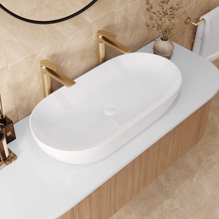 Vista Model: RVB0432 Ruvati 32 x 16 inch Bathroom Vessel Sink White Oval Above Counter Vanity Porcelain Ceramic – RVB0432