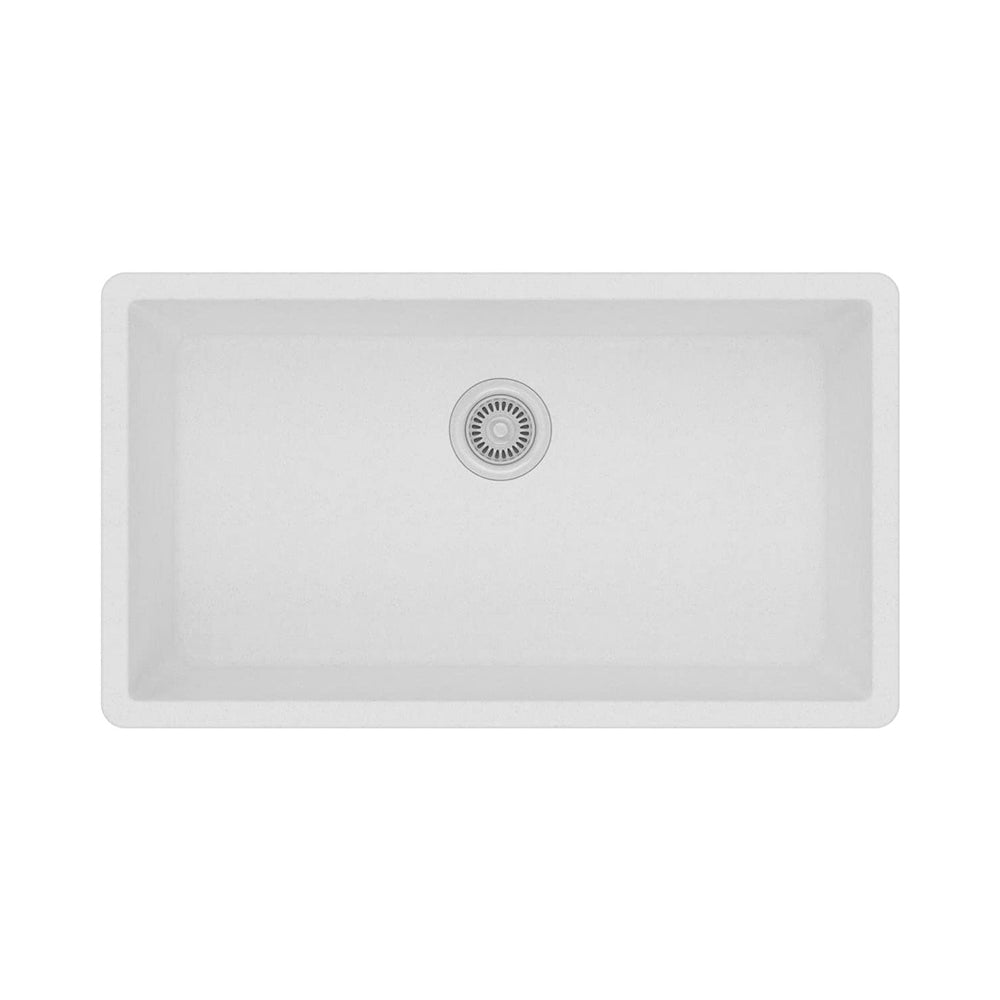 Oakland 32″ Undermount Granite Composite Single Bowl Kitchen Sink In White Model# KGU321910WT