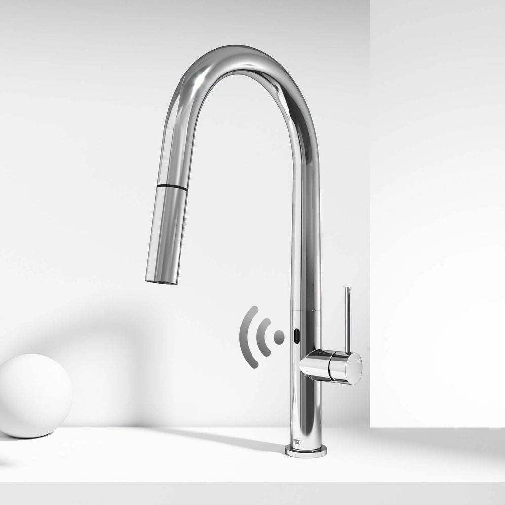 VIGO - Greenwich 18 in. Single Handle Smart Pull-Down Touchless Sensor Kitchen Faucet In Chrome Finish Model# VG02029CHS