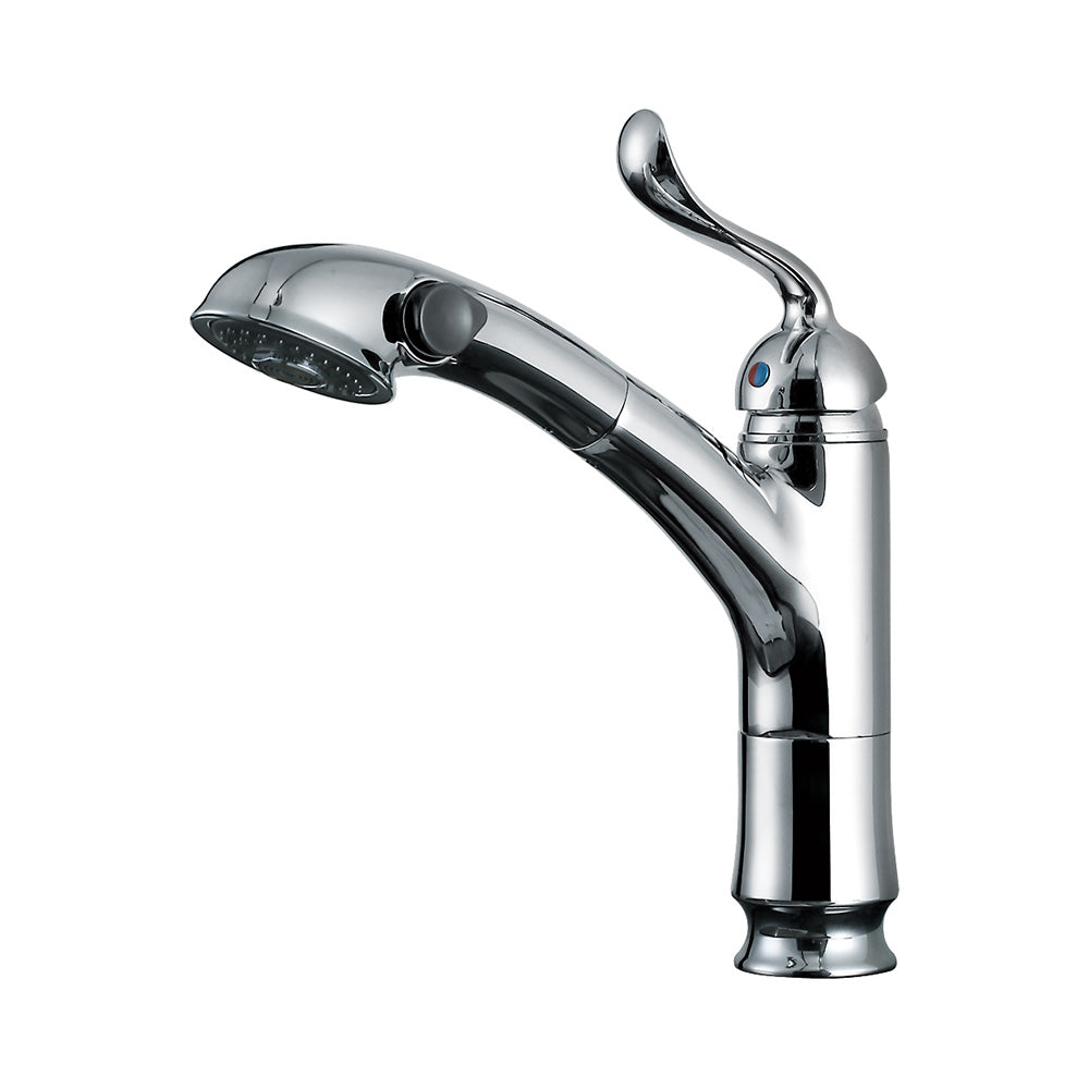 Single Handle 1 Hole Pull-Out Kitchen Faucet in Chrome Model# KSK1116C