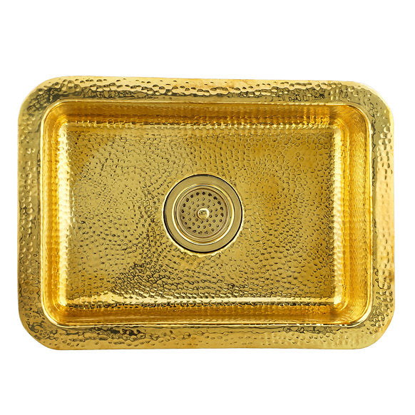Nantucket Sinks - 20" Hand-Hammered Brass Dual Mount Bar/Prep Sink Model# REB2014
