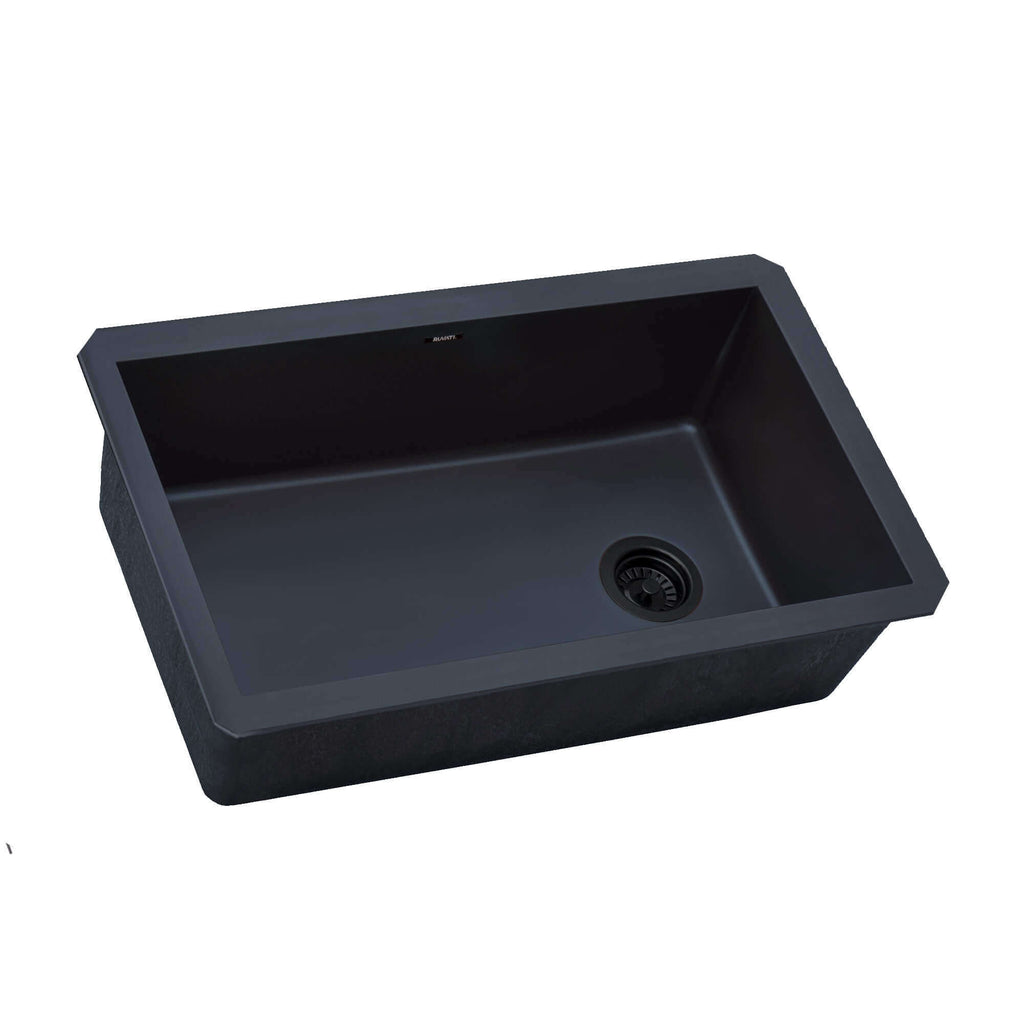 epiGranite Model: RVG2033LU Ruvati 32 x 19 inch epiGranite Undermount Granite Composite Quartz Single Bowl Kitchen Sink – Catalina Blue – RVG2033LU