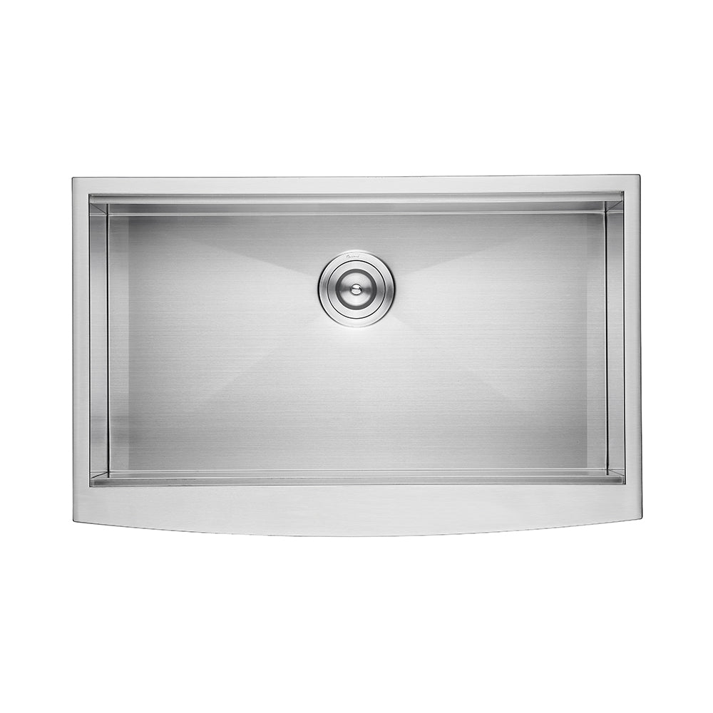 Oakland 30″ Workstation Farmhouse Kitchen Sink 90 Degree Square with Curved Front in Stainless Steel Model# WSF302110SS