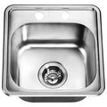 Dawn Single Bowl Stainless Steel Topmount Bar/Prep Sink With 2 Holes For Faucet Model# BST1515