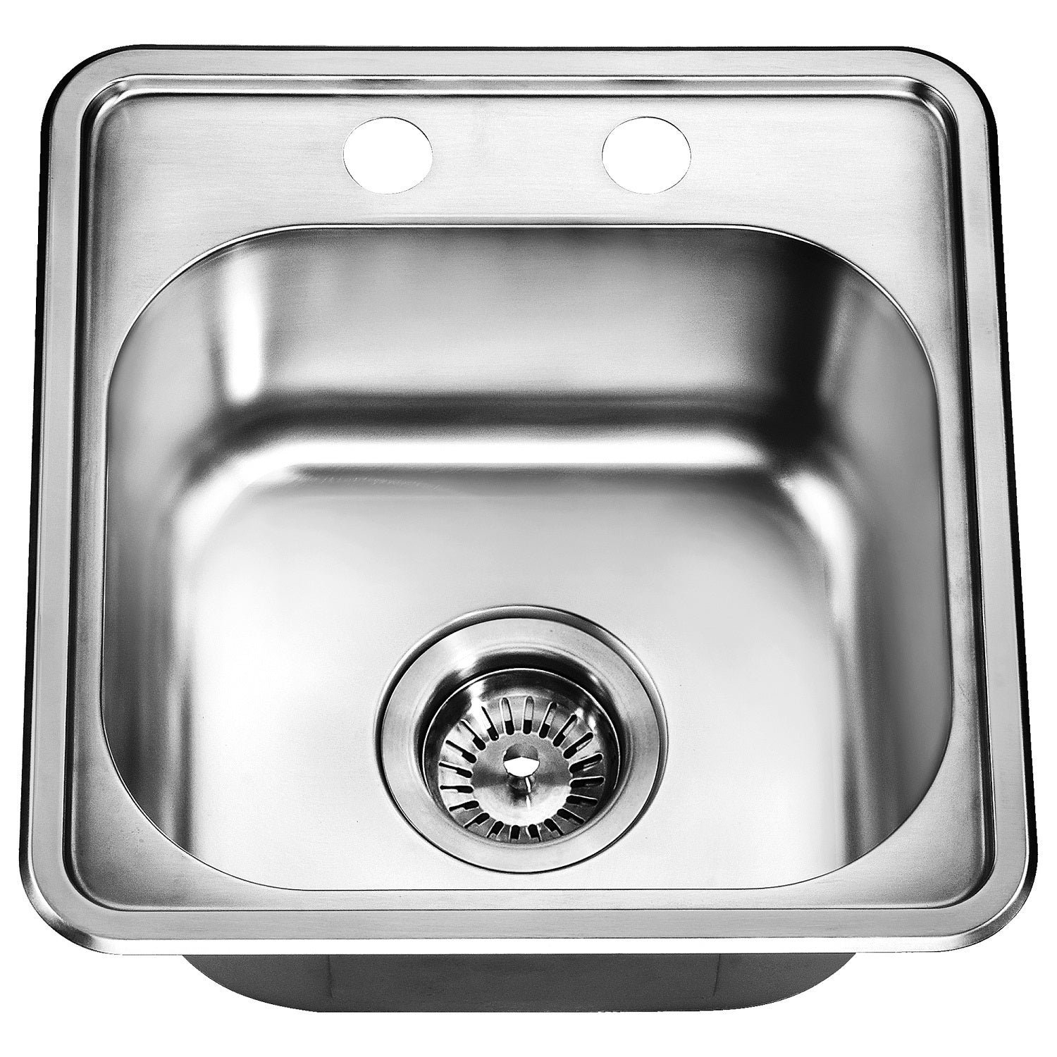 Dawn Single Bowl Stainless Steel Topmount Bar/Prep Sink With 2 Holes For Faucet Model# BST1515