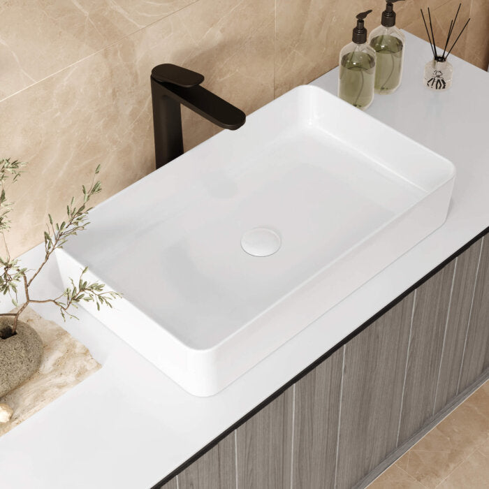 Vista Model: RVB2416 Ruvati 24 x 16 inch Bathroom Vessel Sink White Rectangular Above Counter Porcelain Ceramic – RVB2416