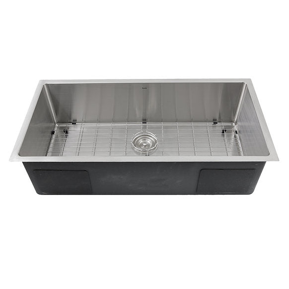 Nantucket Sinks - 36" Pro Series Oversized Rectangle Single Bowl Undermount Small Radius Stainless Steel Kitchen Sink Model# SR3618-16