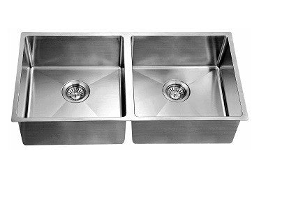 Dawn Undermount Equal Double Bowl Small Radius Extra-Large Stainless-Steel Kitchen Sink Model# XSR421616
