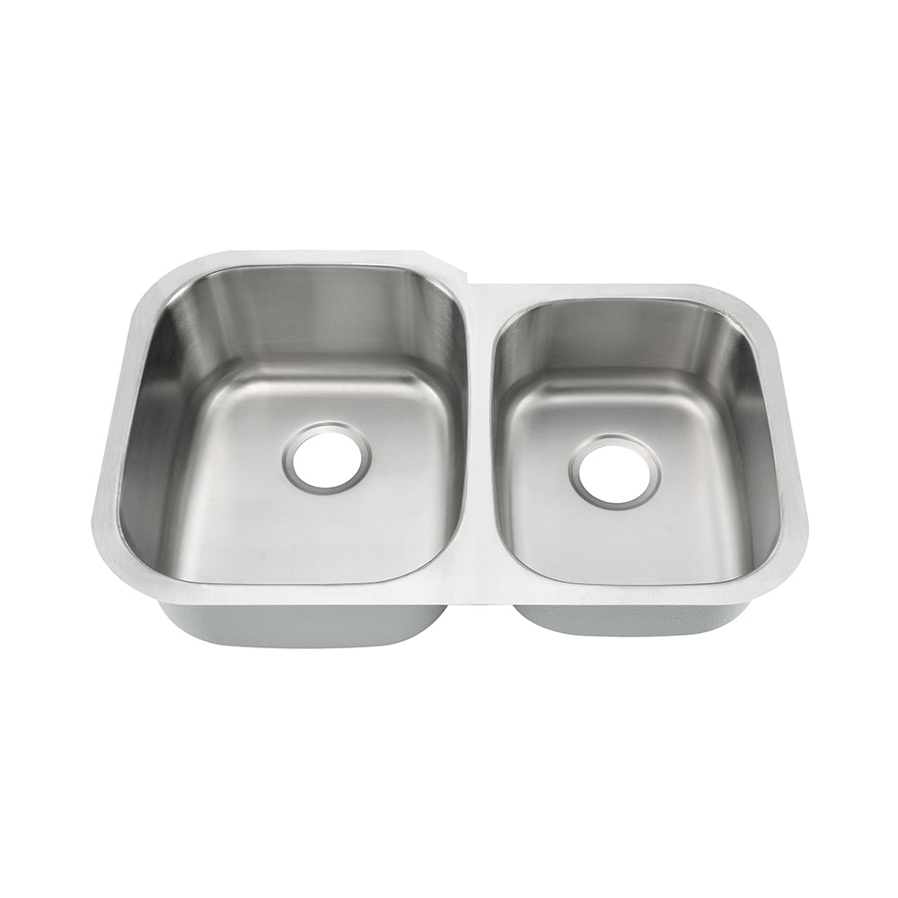 Oakland 32″ x 20″ Undermount Stainless Steel 60/40 Unequal Double Bowl Kitchen Sink Model# KSU322097B