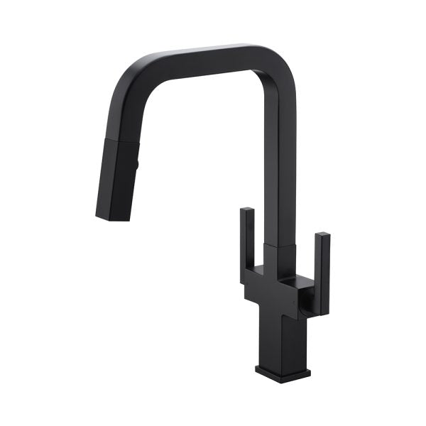 Two Handles 1 Hole High-Arc Kitchen Faucet in Matte Black Model# KSK1219MB
