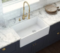 Fiamma Model: RVL2018WR Ruvati 30-inch Fireclay Farmhouse Offset Drain Kitchen Sink Single Bowl White – Right Drain – RVL2018WR