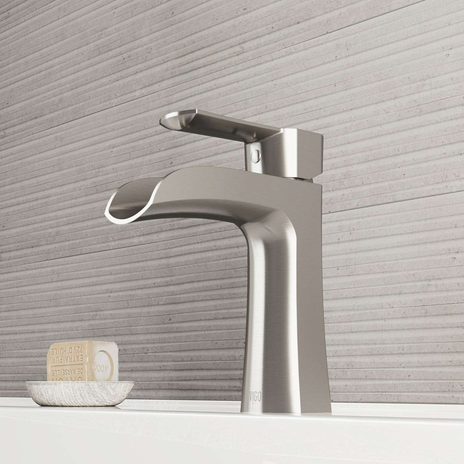 VIGO - Paloma Single Hole Single Handle Open Front Bathroom Faucet In Brushed Nickel Model# VG01041BN