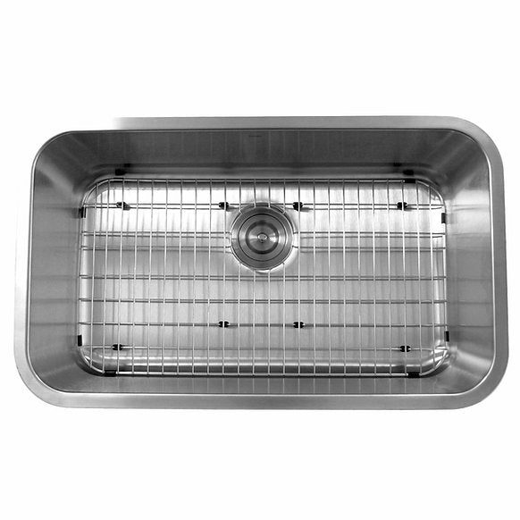 Nantucket Sinks - 30" Large Rectangle Single Bowl Undermount Stainless Steel Kitchen Sink Model# NS3018-10-16