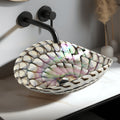 Murano Model: RVB3022 Ruvati 19 inch Murano Glass Art Vessel Seashell Decorative Pattern Bathroom Sink – Nautilus Brown – RVB3022