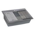 epiStage Ruvati 33-inch Granite Composite Workstation Drop-in Top Mount Kitchen Sink Urban Gray – Model# RVG1302UG