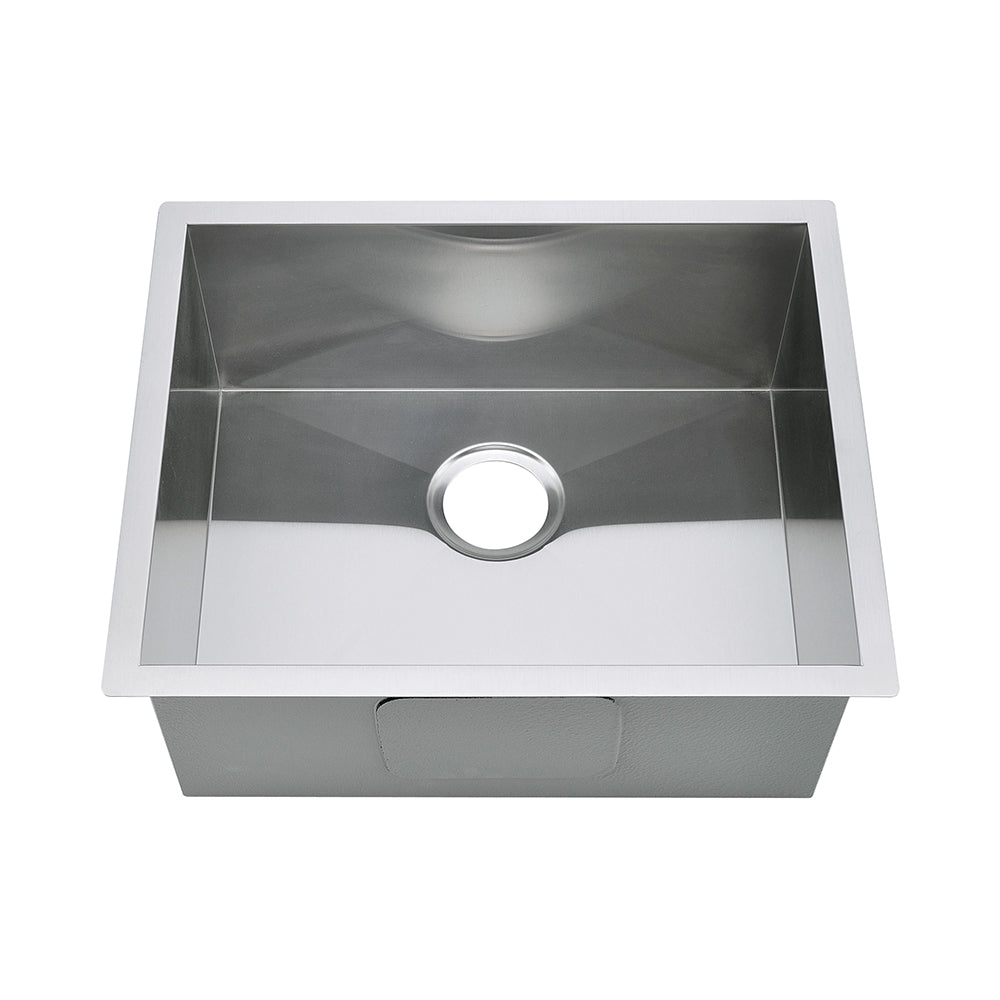 22″ Handmade Undermount Zero Radius Single Bowl Stainless Steel Kitchen Sink