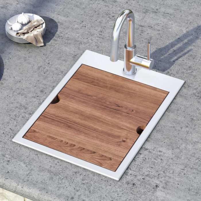 Vino Ruvati 15" x 20" Workstation Drop-in Topmount Bar Prep RV Sink 16 Gauge Stainless Steel – RVH8210