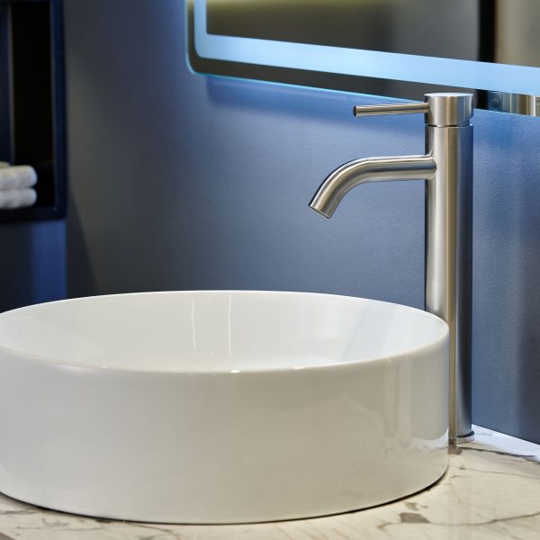Oakland Single Handle Bathroom Sink Vessel Faucet with Pop Up Drain in Brushed Nickel Model# KSB1119BN