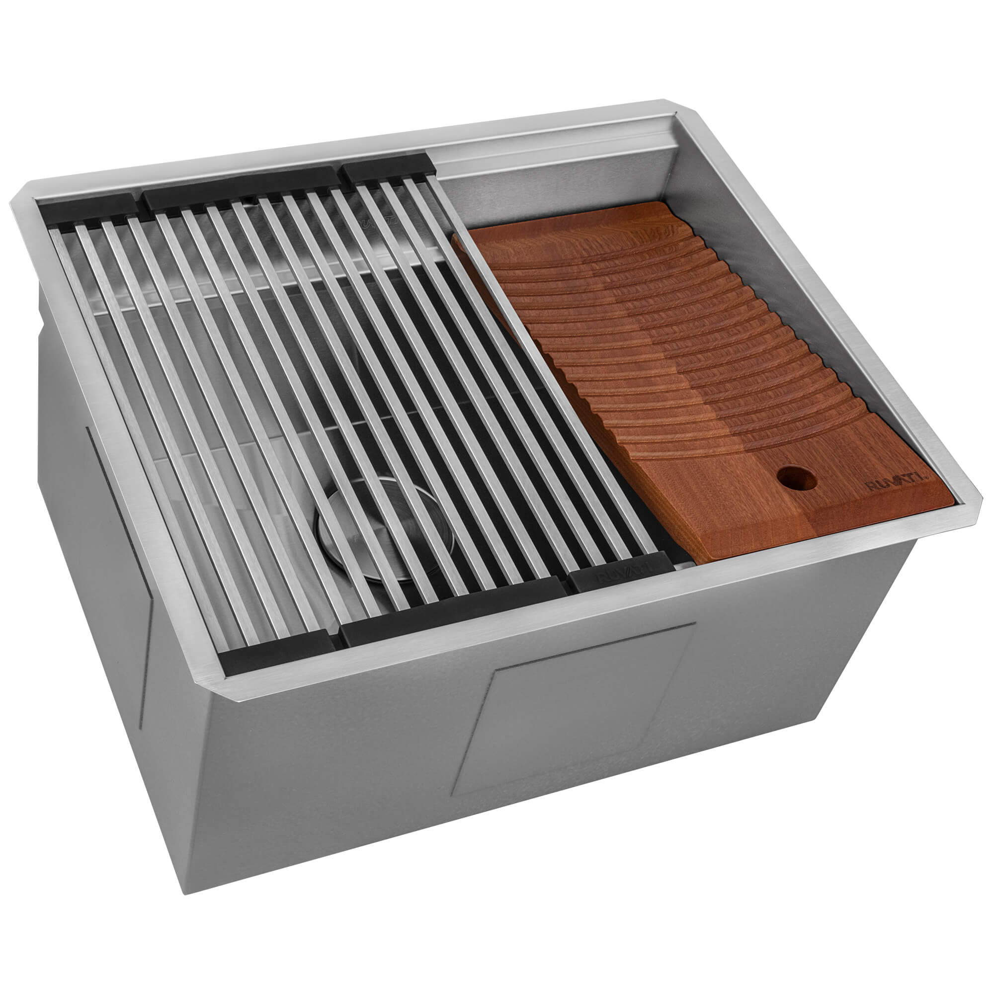 Alto Ruvati 23 x 19 x 12 inch Deep Laundry Workstation Sink with Washboard Undermount Stainless Steel – Model# RVU6525
