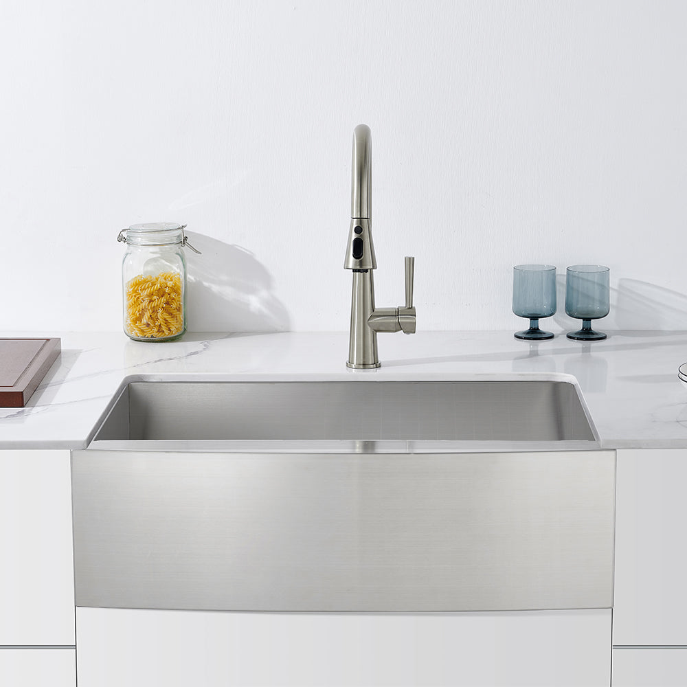Oakland 30″ Zero Radius, Farmhouse 16 Gauge Stainless Steel Single Bowl Kitchen Sink Model# KSF302010S