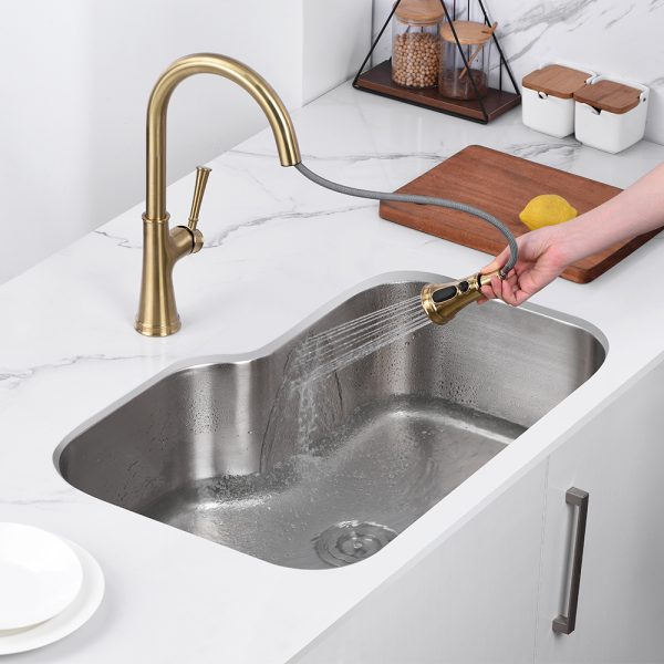 Oakland Large Size 18 Gauge 31″ Undermount Stainless Steel Single Bowl Kitchen Sink Model# KSU31219S
