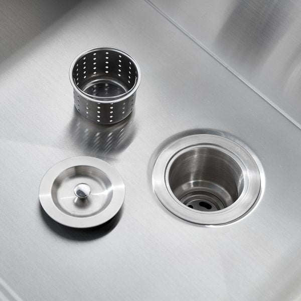 Oakland 33″ Workstation Farmhouse Kitchen Sink 90 Degree Square with Curved Front In Stainless Steel Model# WSF332110SS
