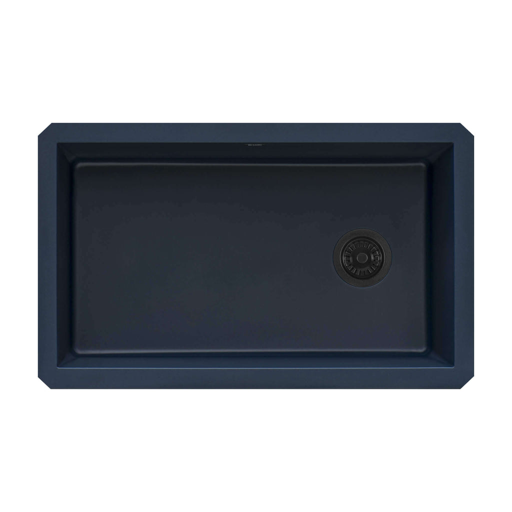 epiGranite Model: RVG2033LU Ruvati 32 x 19 inch epiGranite Undermount Granite Composite Quartz Single Bowl Kitchen Sink – Catalina Blue – RVG2033LU