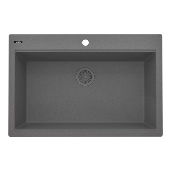 epiStage Model: RVG1306UG Ruvati 33-inch Granite Composite Quartz Workstation Drop-in Topmount Kitchen Sink Urban Gray – RVG1306UG