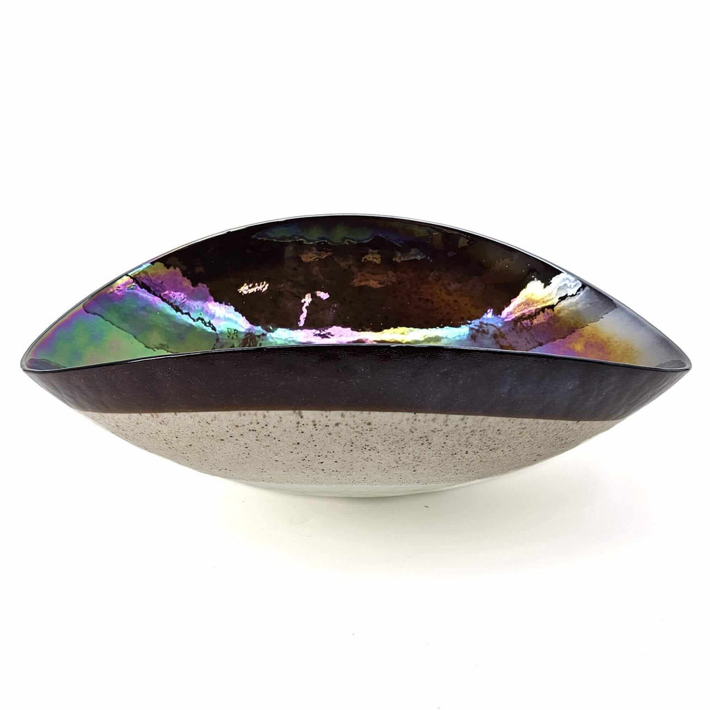 Murano Model: RVB3057 Ruvati 19 inch Murano Glass Art Vessel Seashell Decorative Pattern Bathroom Sink – Chestnut Brown – RVB3057