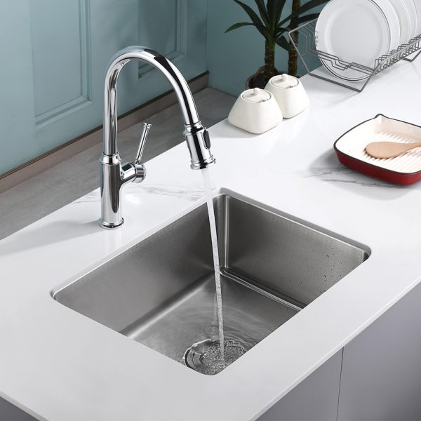 Oakland 18 Gauge 23″ Undermount Stainless Steel Single Bowl Small Radius (1-1/2") Kitchen Sink Model# KSU23189L