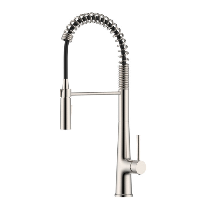 Seneca Model: RVF1232BN Ruvati Seneca Single Handle Pull Down Kitchen Faucet Spot Proof Stainless Steel Modern with Pre-Rinse Sprayer – RVF1232BN