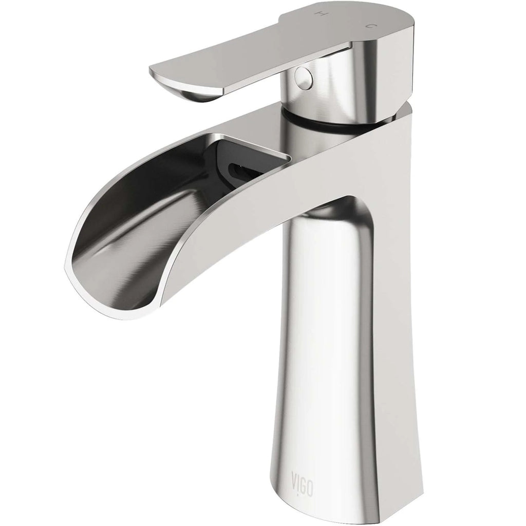 VIGO - Paloma Single Hole Single Handle Open Front Bathroom Faucet In Brushed Nickel Model# VG01041BN