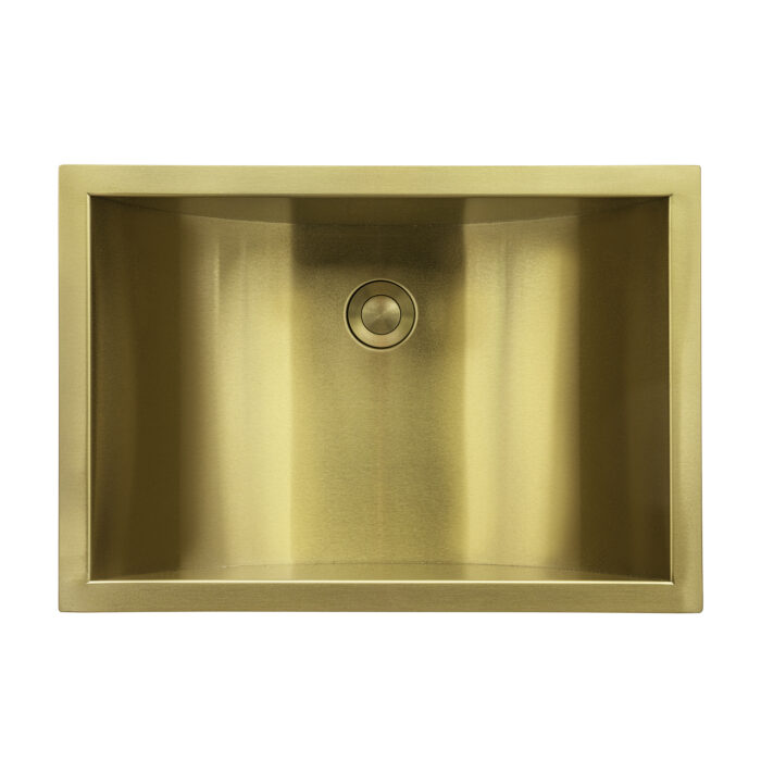 Ariaso Ruvati 20" x 14" Semi-Recessed Drop-in Topmount Brushed Gold Rectangular Bathroom Sink – Model# RVH6211GG