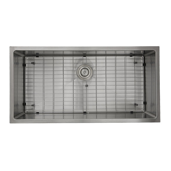 Nantucket Sinks - 36" Pro Series Oversized Rectangle Single Bowl Undermount Small Radius Stainless Steel Kitchen Sink Model# SR3618-16